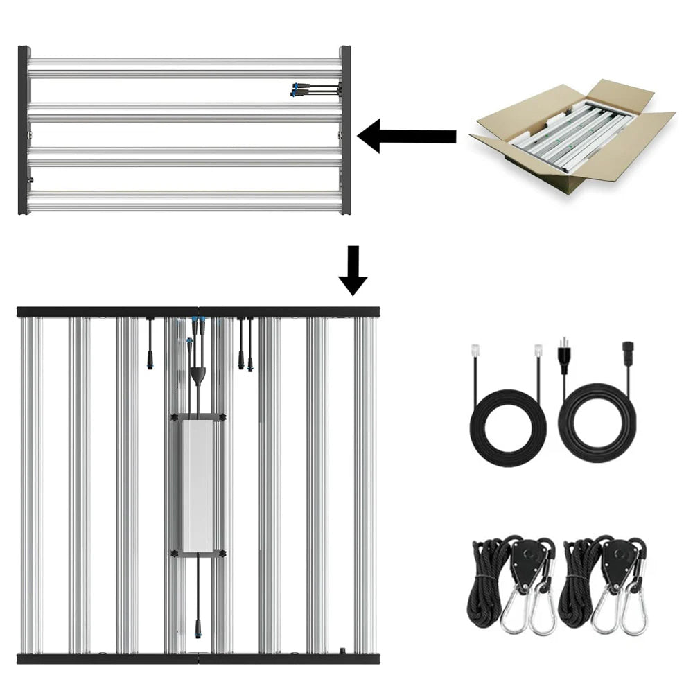 PHLIZON Grow Light PHLIZON FD9600 1000W Full-Spectrum+UV/IR Daisy Chain Dimmable Cost-effective High-yield Commercial LED Grow Light for 6×6FT PH-FD100-E