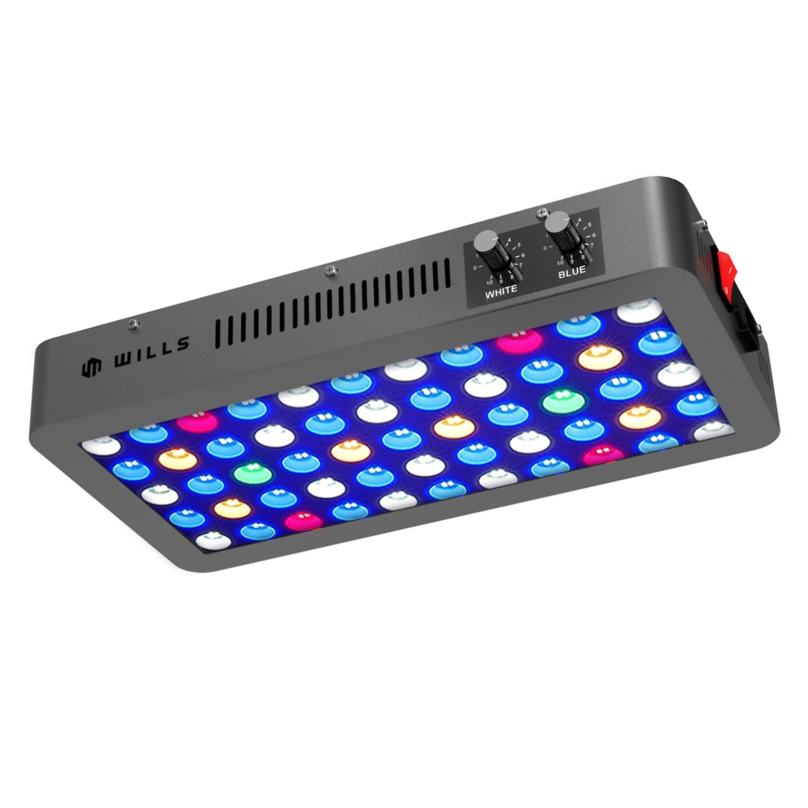 PHLIZON US Official Store Wills Aquarium Light 100W Full Spectrum LED Reef Lights for Coral Saltwater Fish Tank, Soft/LPS Corals Blue/White Dual Dimmable Channels,55 Premium SMD LEDs, Daisy Chain Design, Hanging Kit