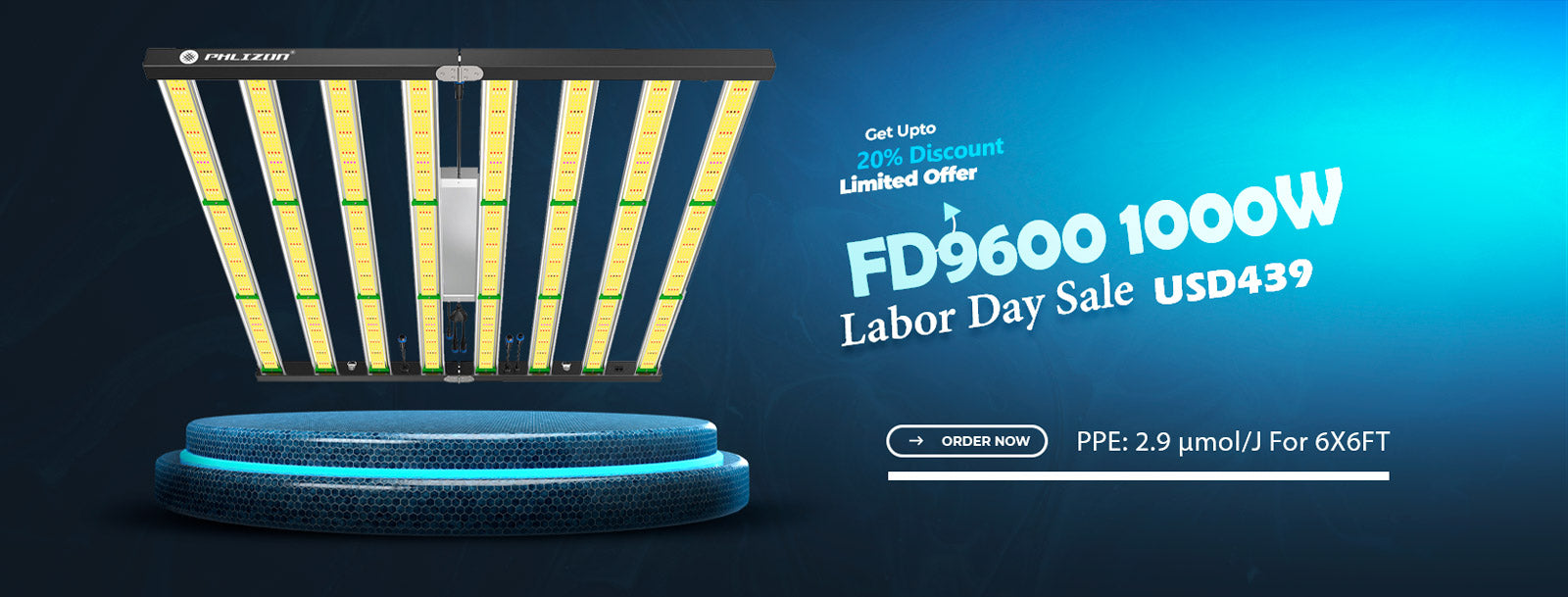 phlizon grow light abor day sale